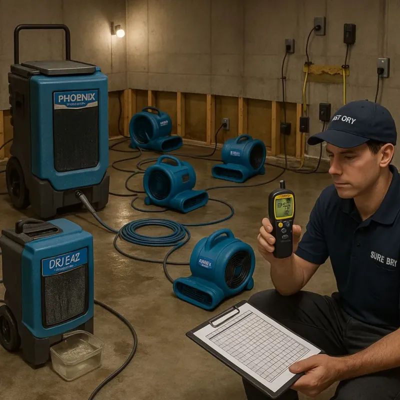Structural Drying and Dehumidification process in Cedar Grove, NJ